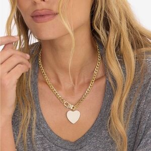Melinda Maria Gold Heart Cuban link Necklace